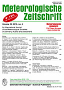 Cover image of: Meteorologische Zeitschrift Vol. 25 No. 4