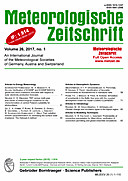 Cover image of: Meteorologische Zeitschrift Vol. 26 No. 1