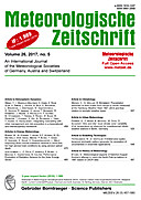 Cover image of: Meteorologische Zeitschrift Vol. 26 No. 5