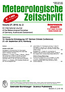 Cover image of: Meteorologische Zeitschrift Vol. 27 No. 2