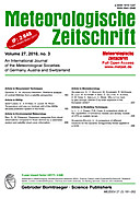 Cover image of: Meteorologische Zeitschrift Vol. 27 No. 3