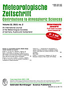 Cover image of: Meteorologische Zeitschrift Vol. 32 No. 2