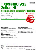 Cover image of: Meteorologische Zeitschrift Vol. 32 No. 3