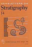 Cover image of: Newsletters on Stratigraphy Volume 14 Number 3