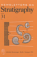 Cover image of: Newsletters on Stratigraphy Volume 31 Number 3
