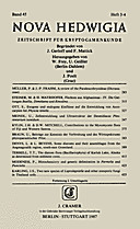 Cover image of: Nova Hedwigia Band 45 Heft 3-4