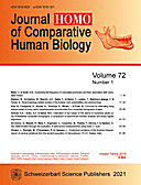 Cover image of: HOMO Volume 72 No 1