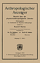 Cover image of: Anthropologischer Anzeiger Volume 10 No. 1