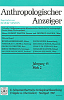Cover image of: Anthropologischer Anzeiger Volume 45 No. 2