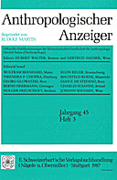Cover image of: Anthropologischer Anzeiger Volume 45 No. 3