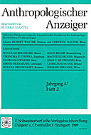 Cover image of: Anthropologischer Anzeiger Volume 47 No. 2