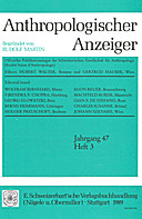 Cover image of: Anthropologischer Anzeiger Volume 47 No. 3