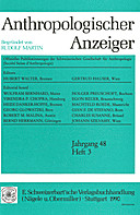 Cover image of: Anthropologischer Anzeiger Volume 48 No. 3