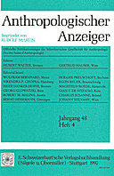 Cover image of: Anthropologischer Anzeiger Volume 48 No. 4