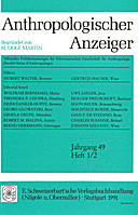 Cover image of: Anthropologischer Anzeiger Volume 49 No. 1-2
