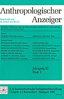 Cover image of: Anthropologischer Anzeiger Volume 50 No. 3