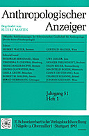 Cover image of: Anthropologischer Anzeiger Volume 51 No. 1
