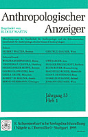 Cover image of: Anthropologischer Anzeiger Volume 53 No. 1