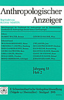 Cover image of: Anthropologischer Anzeiger Volume 53 No. 2