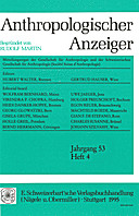 Cover image of: Anthropologischer Anzeiger Volume 53 No. 4