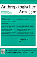Cover image of: Anthropologischer Anzeiger Volume 58 No. 1