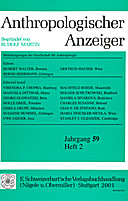 Cover image of: Anthropologischer Anzeiger Volume 59 No. 2