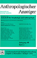 Cover image of: Anthropologischer Anzeiger Volume 61 No. 2