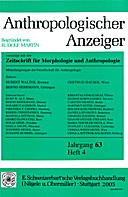 Cover image of: Anthropologischer Anzeiger Volume 63 No. 4