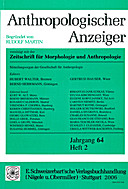 Cover image of: Anthropologischer Anzeiger Volume 64 No. 2