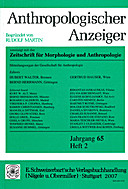 Cover image of: Anthropologischer Anzeiger Volume 65 No. 2