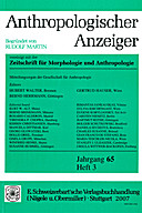 Cover image of: Anthropologischer Anzeiger Volume 65 No. 3