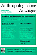 Cover image of: Anthropologischer Anzeiger Volume 66 No. 3