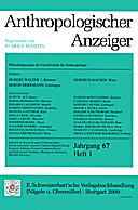 Cover image of: Anthropologischer Anzeiger Volume 67 No. 1