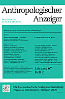 Cover image of: Anthropologischer Anzeiger Volume 67 No. 2