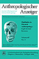 Cover image of: Anthropologischer Anzeiger Volume 67 No. 4