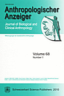 Cover image of: Anthropologischer Anzeiger Volume 68 No. 1