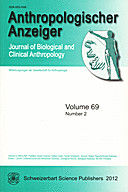 Cover image of: Anthropologischer Anzeiger Volume 69 No. 2