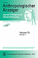 Cover image of: Anthropologischer Anzeiger Volume 70 No. 1