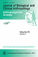 Cover image of: Anthropologischer Anzeiger Volume 72 No. 2