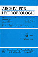 Cover image of: Archiv für Hydrobiologie Volume 68 Number 2