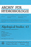 Cover image of: Algological Studies/Archiv für Hydrobiologie, Supplement Volumes No. 63