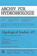 Cover image of: Algological Studies/Archiv für Hydrobiologie, Supplement Volumes No. 69