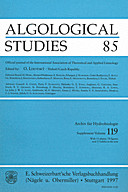 Cover image of: Algological Studies/Archiv für Hydrobiologie, Supplement Volumes No. 85