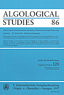 Cover image of: Algological Studies/Archiv für Hydrobiologie, Supplement Volumes No. 86