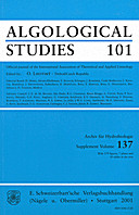 Cover image of: Algological Studies/Archiv für Hydrobiologie, Supplement Volumes No. 101