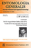 Cover image of: Entomologia Generalis Volume 37 Number 3-4