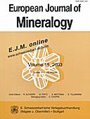 Cover image of: European Journal of Mineralogy Volume 15 Number 4