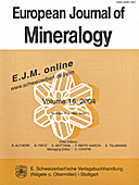 Cover image of: European Journal of Mineralogy Volume 16 Number 3