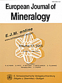 Cover image of: European Journal of Mineralogy Volume 17 Number 3