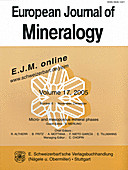 Cover image of: European Journal of Mineralogy Volume 17 Number 6